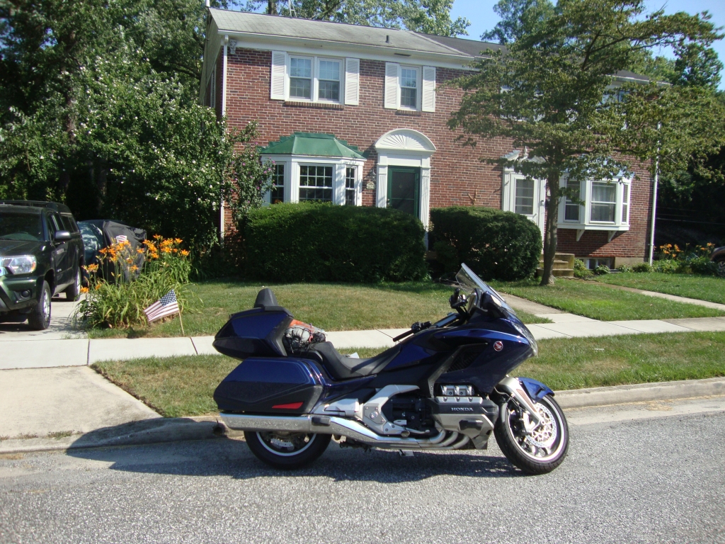 Day 14, July 10, home at 4:45 PM. After an 11:30 stop at the Breezewood Dunkin' Donuts the bike wouldn't start. About three hours later a kind man from American Honda used my StarkPower battery (Why hadn't I thought of that?) to start the motor, and I rode home. Round-trip 10.146 miles:  4,580 SOBO, 5,485 NOBO, and 81 miles around Anchorage. This trip was over! 