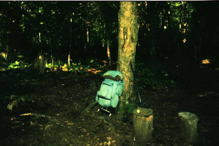 At 8:45 AM I'm ready to leave Moose Pond #1, headed west to the Cold River Horse Trail.
