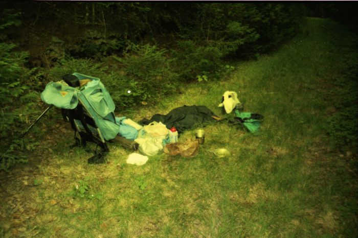 After this 12:30 PM lunch stop along the Cold River Horse Trail, at 3:00 PM I took a half-hour break at Northern Leanto #2, arrived at Duck Hole at 5:40 PM, and set up my tent adjacent to leanto #2. This was a long, hard day for me!