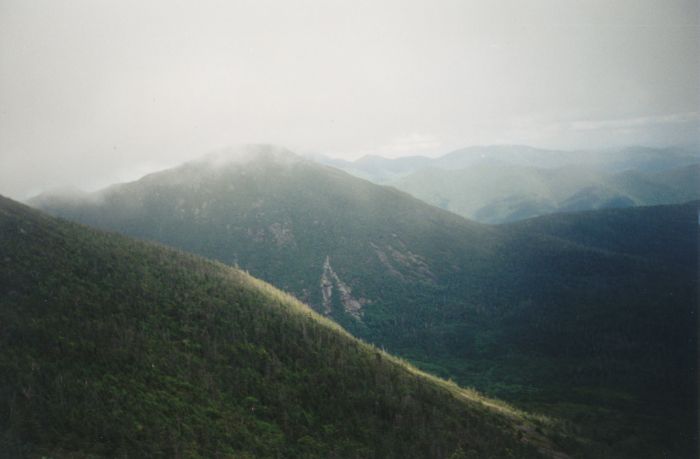 Some of the Adirondack High Peaks, while descending from the summit of Mount Marcy to Four Corners. I'm not even sure what direction this points.