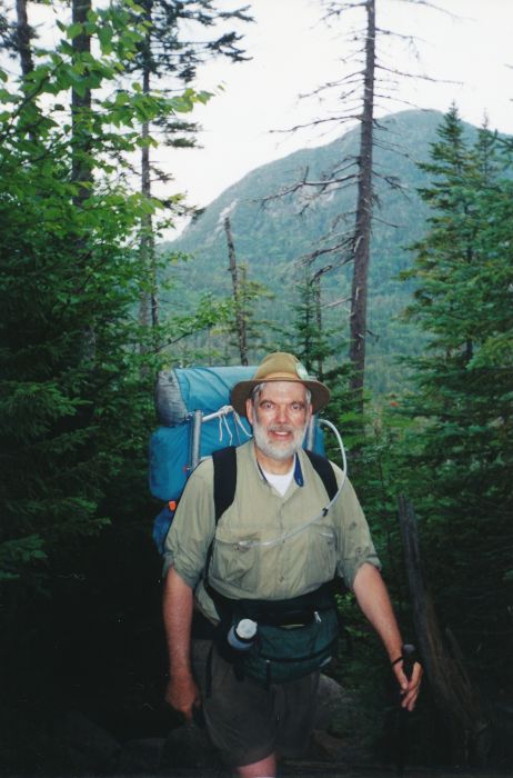 Ascending the Feldspar Brook Trail, from Uphill Brook to Four Corners. 11:10 AM. That's Mount Colden behind me.