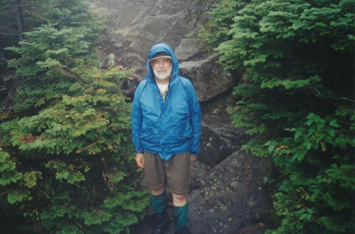 Another shot at the Basin-Haystack intersection, by fellow hikers. The trail down off Little Haystack was that rocky terrain behind me.