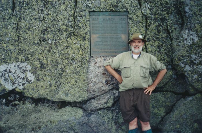 Summit of Mount Marcy! I'd actually walked past it, following yellow paint blazes in the fog, and backtracked 10 minutes when I discovered the error!