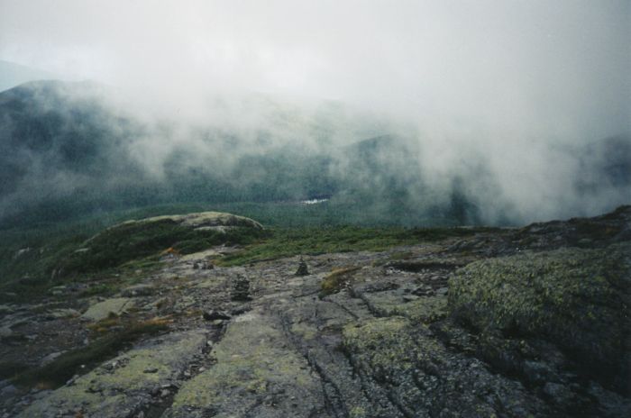 Straight down the descent of Schofield Cobble, Lake Tear of the Clouds came into view. It's the source of the Hudson River!