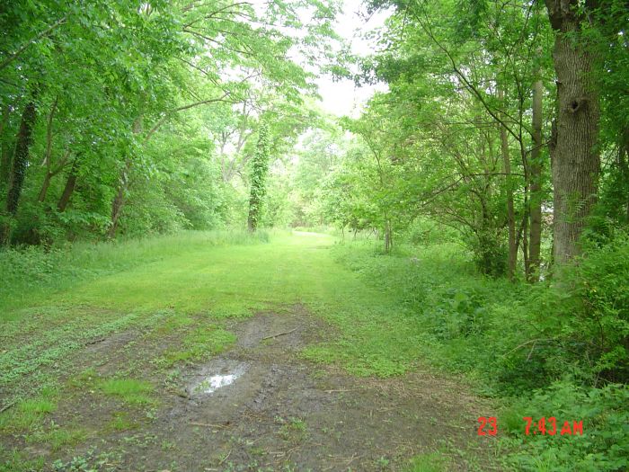 Coming up out of Roland Run, I turn west again along this path toward Essex Farm Park. I'm still only about 5 minutes into my walk.