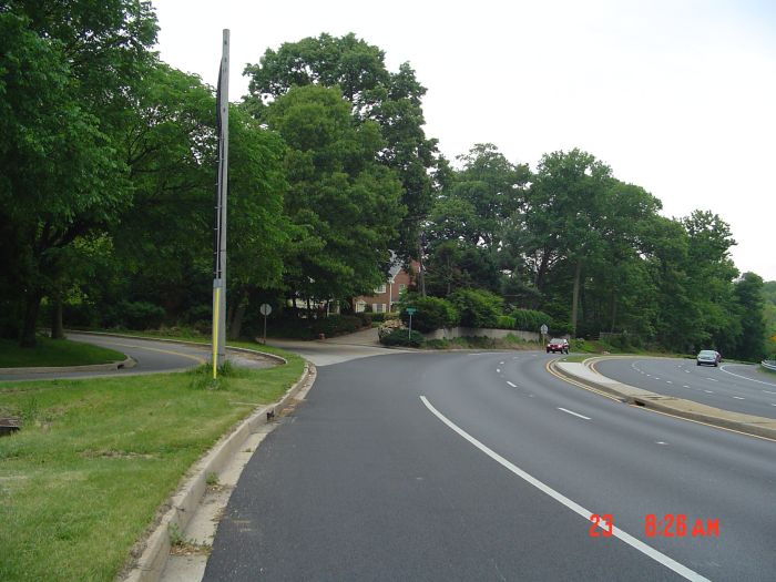 Nearing the end of my time on Charles Street, as Boyce Avenue comes in just ahead. A short distance down the hill is the busy intersection of Charles Street and Towsontown Boulevard. ET 48 minutes.