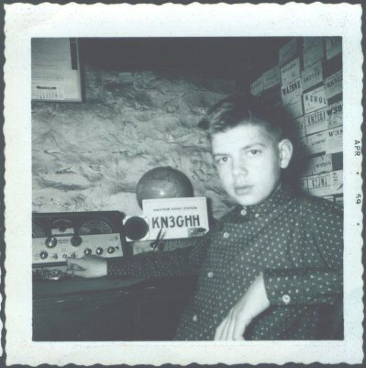 In early 1959, at age 14, I was still using a J-38 straight key. The Hallicrafters SX-99 receiver was bought new, and I'd built a small transmitter (using a 6AG7, from the 1957 Radio Amateur's Handbook) that ran about 10 watts input. My radio shack was a 6'x6' corner of the basement, walled off with cardboard from refrigerator boxes.