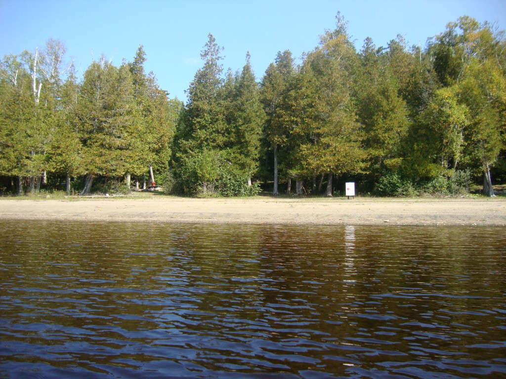 Approaching the entrance to the State Campground; it's quite large! Helen and I camped here in 1993, the year we bought our lot on Goodnow Flow. 1 hour ET in the water
