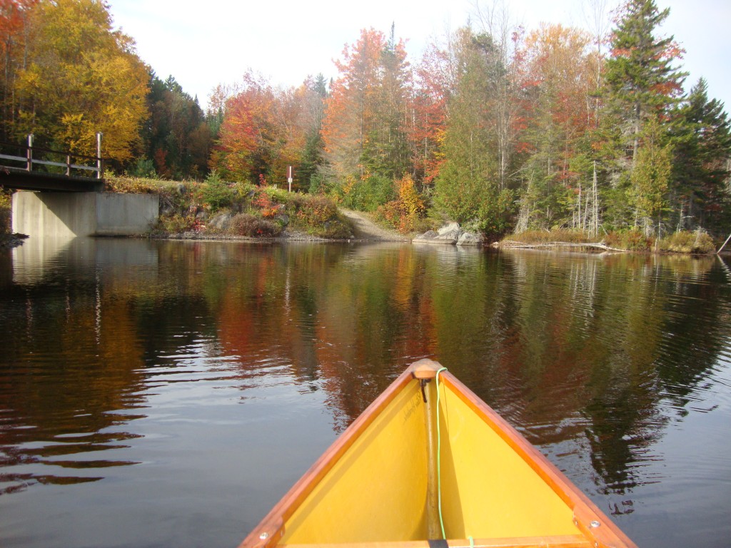 About 9:45 I arrived at the First Pond put-in. With the carrier tucked in the bushes, at 9:57 we're looking back at the put-in.