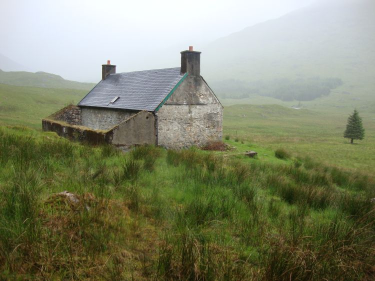 A'Chuil Bothy from the rear. This was my approach, descending from a good woods road, the previous evening. Unique among the bothies I saw, A'Chuil has two rooms.