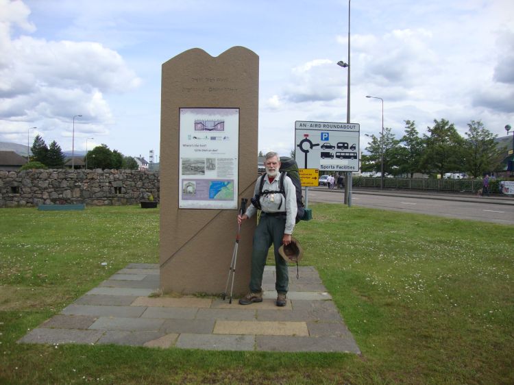 By about 1:00 PM Saturday (June 11, Day 16), I'd ridden the train back to Fort William, had some lunch and resupplied, and found this southern end of the Great Glen Way.