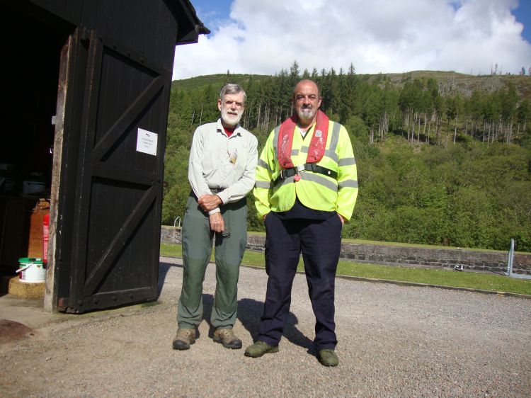 At Gairlochy Lock, just east of Moy Bridge, the gracious Moy lockman Davy invited me in for a cup of coffee. We taped up a broken leg of my little camera tripod, then used it for this shot. It was a real pleasure to meet and visit with this kind and pleasant man.