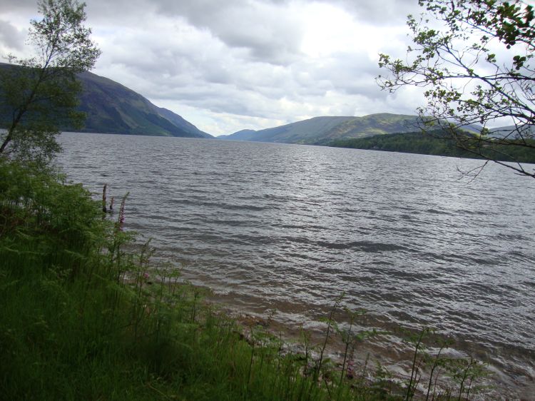 By 10:15 AM I was moving north along the west shore of Loch Lochy. This photograph looks northeast, the way I'm heading.