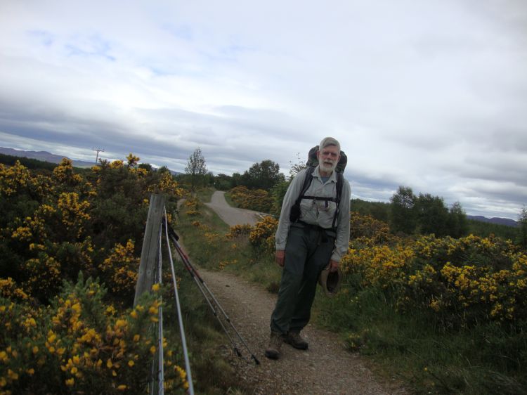 Wednesday, almost noon. Parallel paths like this one took us walkers off the narrow country roads. High up, and back from the hillside, the Loch was not visible. The roads often seemed like rural roads I'd walked elsewhere: Vermont, perhaps, or even Pennsylvania.