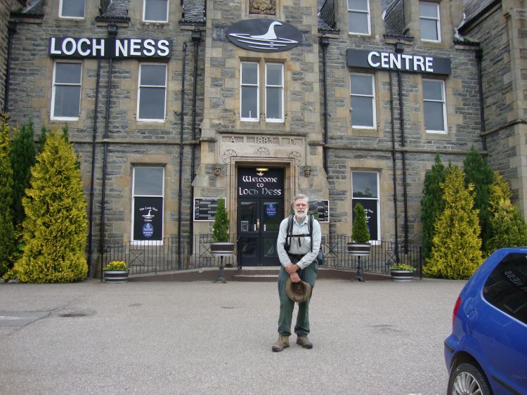 An hour out of Borlum, Thursday June 16 (Day 21 of my trip), I'd picked up some instant coffee at Paterson's and, north out of Drumnadrochit, passed this Loch Ness Centre. The sidewalk had no grass strip separating it from A82, so traffic sped past about three feet from me.