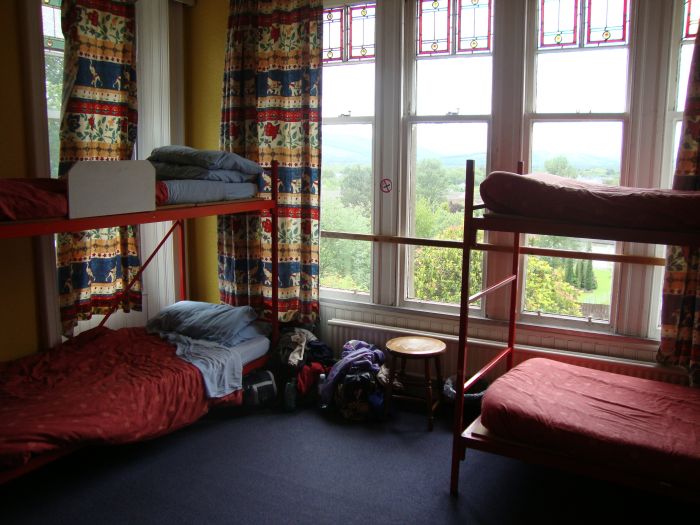 My bunkroom at Fort William Backpackers, Saturday (6/2) to Tuesday (6/5/11). Resting and icing my swollen ankle and shin, I actually visited the nearby Belford Road Hospital Sunday morning, where X-rays suggested just an overuse injury. As I ate lunch on a bench in Fort William's town square, the four German men from Doune Bothy walked past; we waved cordially at our final meeting!