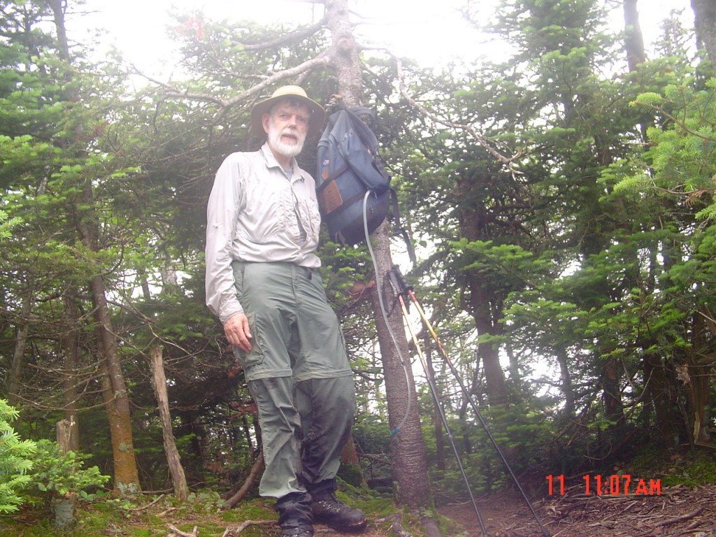 The herd path had some difficult sections, like a long, steep rock slide relying on boot friction at 10:30, but the summit of Seward Mountain came along at 11:05 AM. It had been 2:56 from the cairn. July 11, 2008