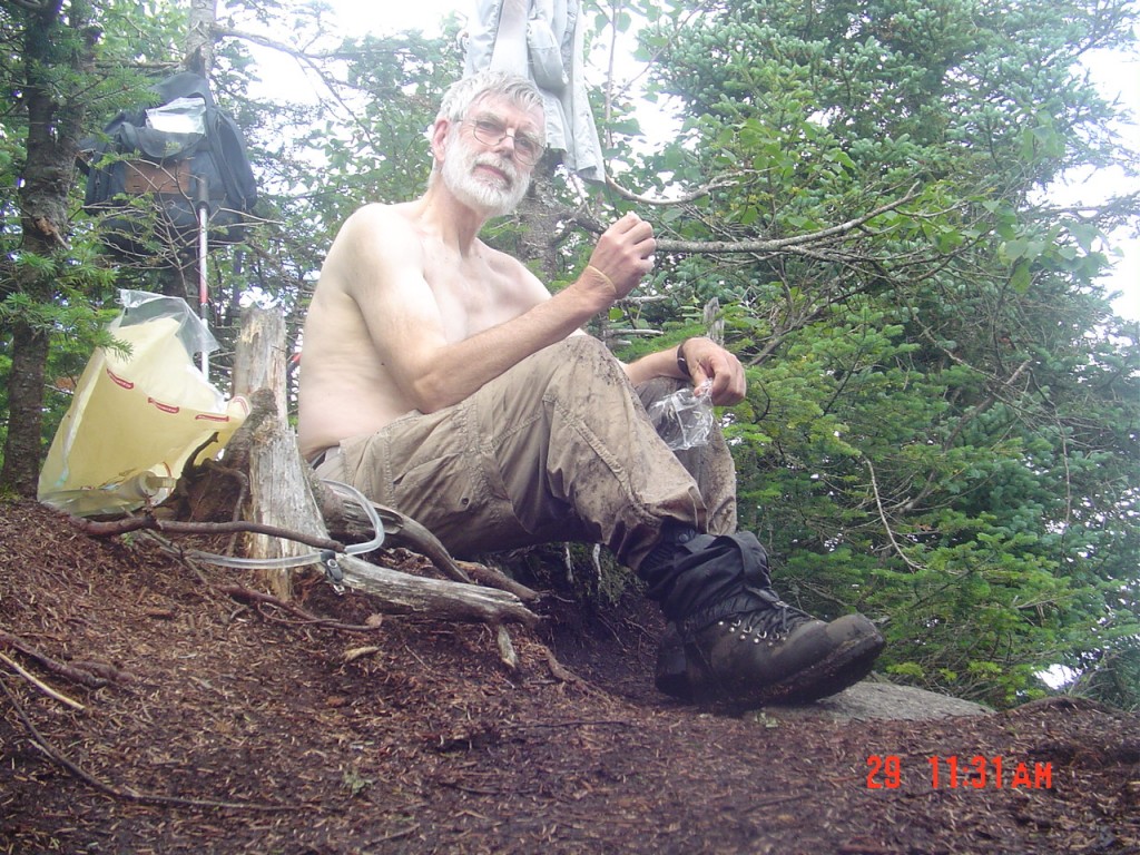 Lunch  on the summit of Mt. Emmons, while shirts are drying