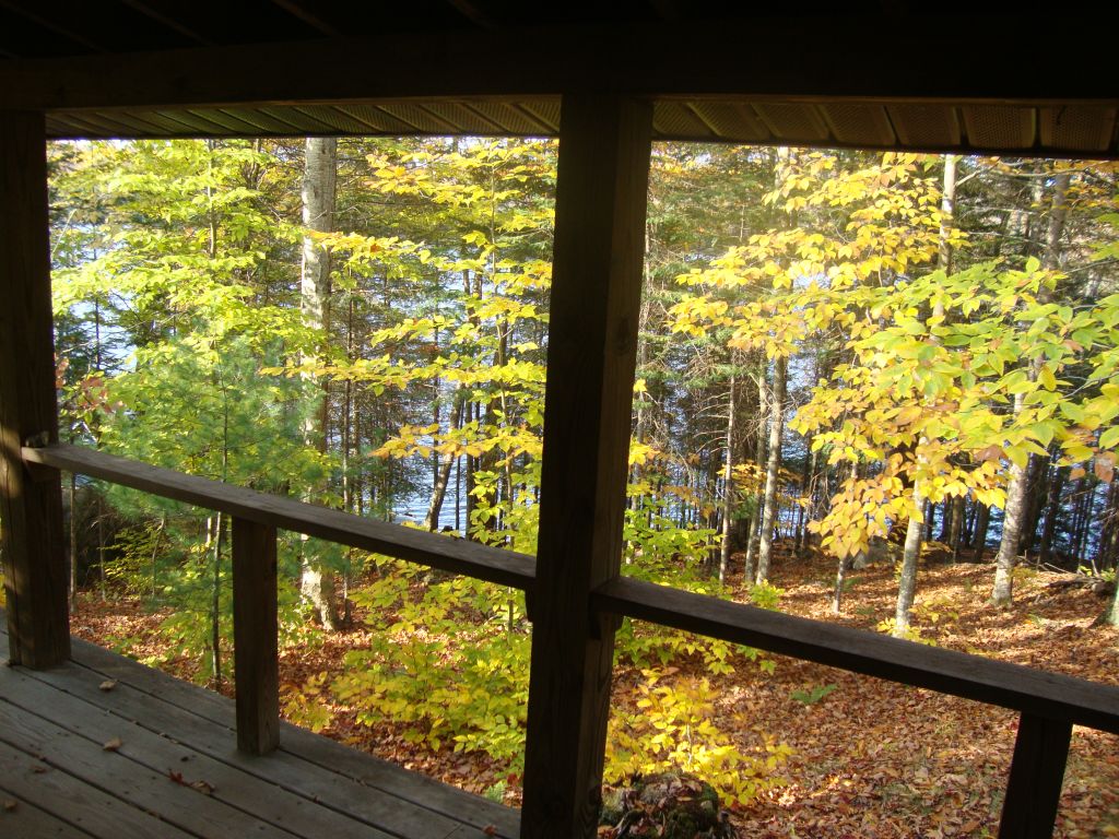 Porch view near departure
This is Friday October 9 2020, showing foliage as our Sunday October 11 closing of the camp approaches.