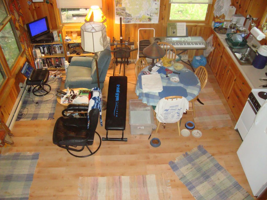 The Werdigo Great Room
Here's a good shot of the primary living area as of early July. This one shows the TenTec Eagle nicely.